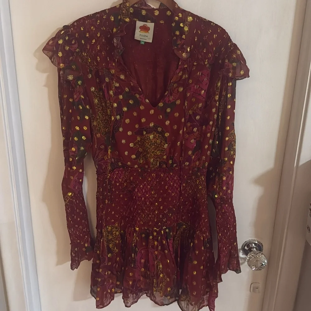 Farm Rio Banana Flower Smocked Dress size XS - Picture 4 of 7